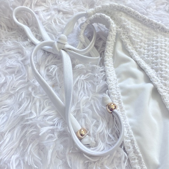 NWT Love & Sports White with Gold hardware Bathing Suit Bottom - Picture 2 of 7